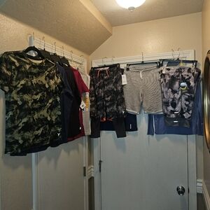 Boys Large Bundle Size 10 12 Long & Short Sleeve Shirts Shorts x12 Items New Tee